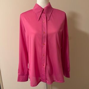 Vintage Bodin Knits bright pink blouse Size 16